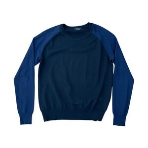 Theory Women's Raglan Wool Sweater Black & Navy Blue Sleeves Size S/P